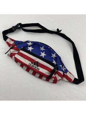 Adidas American Flag Fanny/Waist Pack Belt Bag Red White Blue Zip Closure